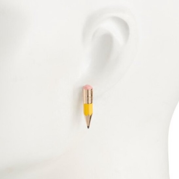 New Betsey Johnson  Pencil & Calculator Stud Earring Set Crystal - Picture 3 of 10